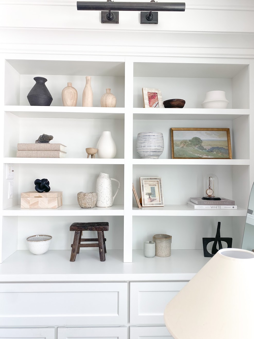 shelf styling decor